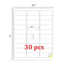 Self Adhesive 30 UP Blank Mailing Address Laser Labels For USPS Shipping